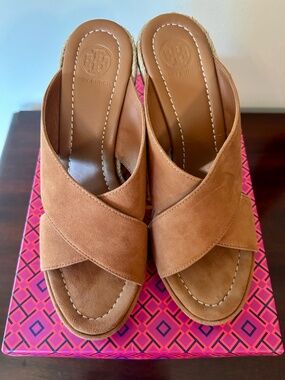 Tory Burch Bailey Wedge Mule Lancaster Suede